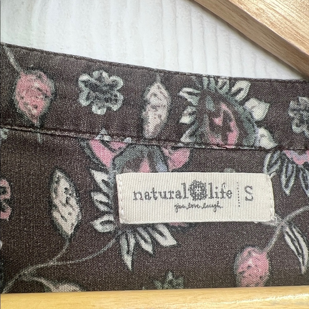 Natural Life - Colorful Burnt Out Floral V Neck Long Sleeve Bohemian Blouse Sm - Picture 10 of 13